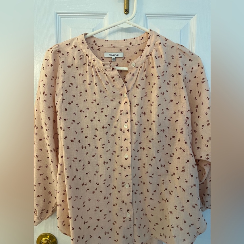 Madewell Peach Floral Blouse